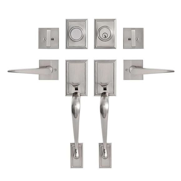 GUAOHAN Other - Brushed Nickel Entry Door Handle Lock Set with Deadbolt Keyed Entry Brand New